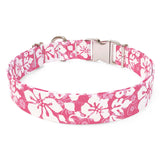 Island Floral Pink Sterling Premium Dog Collar